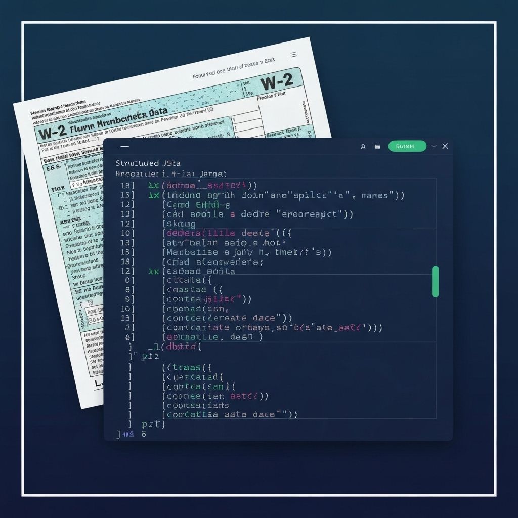W-2 form being processed by AI